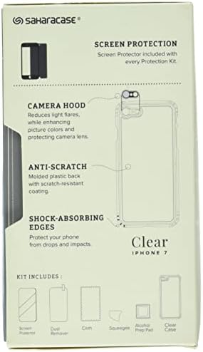 IPhone 8 Plus & 7 Plus Case, kit de proteção de saharacase Clear Protective, empacotado com [protetor de tela de vidro