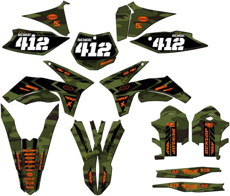 2011-2012 SXF Apache Green Senge Graphics Complete Kit com piloto I.D. Compatível com KTM