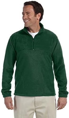 Harriton Quarter -Zip Fleece Pullover - Black - S 8 oz. Pullover de velo de um quarto de zip