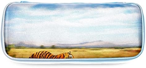 Bolsa de maquiagem tbouobt bolsa de bolsa cosmética bolsa bolsa com zíper, savana africana savannah animal tigre