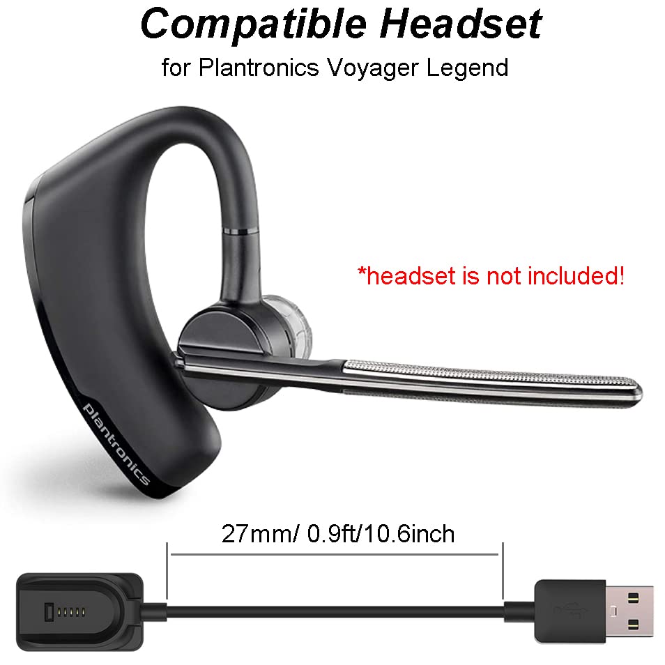 Emilydeals Charger for Plantronics Voyager Legend, Substituigem USB Cable Cable Word for Voyager Legend Headset [27cm/0,9ft]