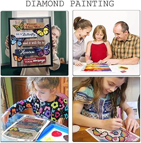 Kits de pintura de diamante de borboleta para adultos ， kits de artes de diamante redondo de cristal redondo de cristal para iniciantes