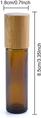 Hao Sheng Yi Vidro Garrafas de rolos de óleo essencial de 10 ml garrafas de bola de vidro marrom 5pcs garrafa de rolante de