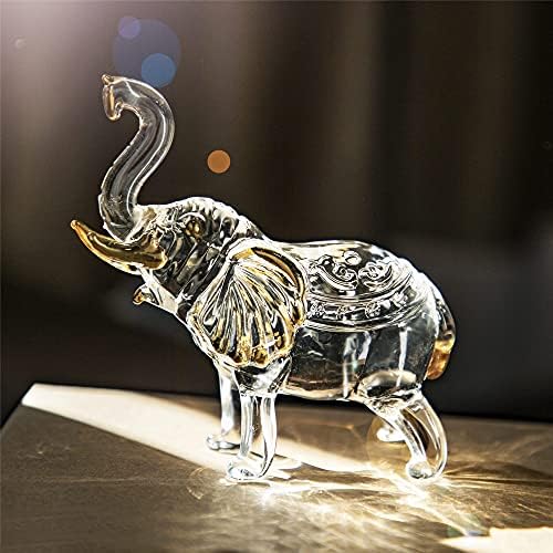 H&D Hyaline & Dora estátua de elefante de cristal artesanal, decoração de decoração de casa Centro