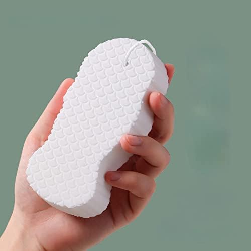 Volowe 3D Banho de esponja esfregando o padrão de escala de peixes Banho de esponja tridimensional não machuca a pele, artefato de banho de lavagem indolor cinza