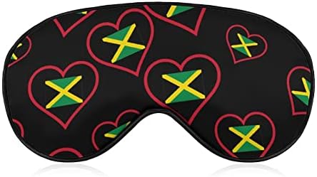 Eu amo Jamaica Red Heart Máscara de olho Sono vendida com bloco de cinta ajustável Blinder Night Night para viagens Sleeping Sleeping Yoga Nap Mulher Men