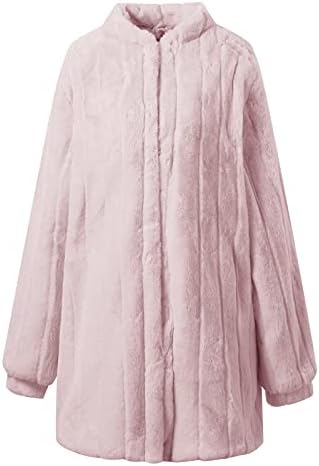Jaqueta de festa de manga longa minge mulheres inverno elegante e quente jaqueta sólida botão de lapela fofora de lapela para