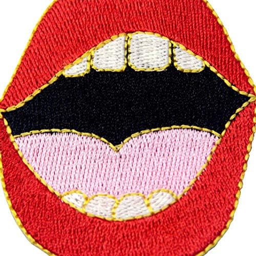 Sexy Red Lips Lips Bordado Bordeiro Badge Ferro Em Sew On Patch