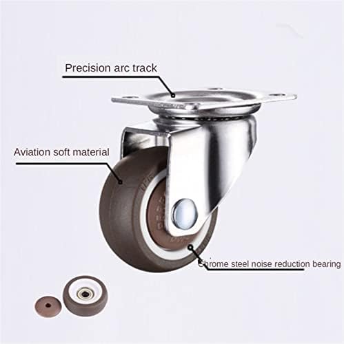 Larro 1 1,25 1,5 rodas de móveis de 2 polegadas rodas giratórios giratórios de borracha rússora de borracha de borracha com