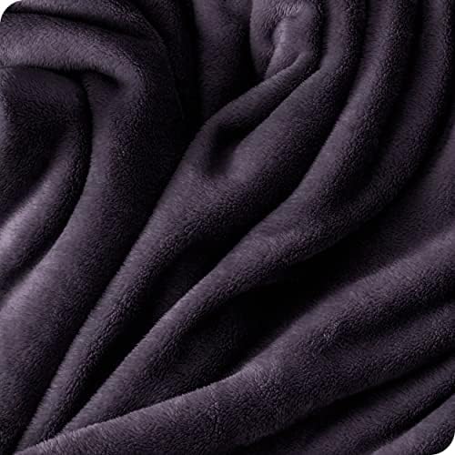 Cobertor de lã nua - cobertor rei - berinjela - cobertor leve para cama, sofá, sofá, acampamento e viagem - microplush - cobertor