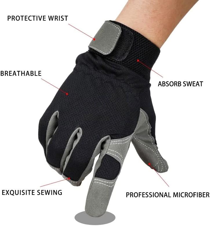 N/A Microfiber Work Luvas ao ar livre Sport Sport Summer Black Hand Safety Protection Glove