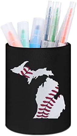 Mapa mochigan beisebol portador de caneta estampada copo de lápis para o copo de escova de maquiagem de organizador de mesa para o escritório