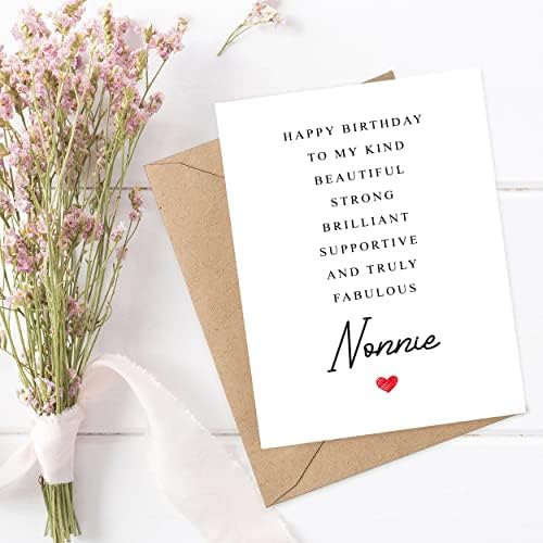 Poema de cartão de aniversário não -Nie - Presente Nonnie Amazing - Cartão de Aniversário Nonnie - Cartão de Aniversário Especial Nonnie - Cartão de Aniversário para Nonnie