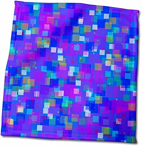 Arte colorida 3drose com padrão de mosaico Blue Red - toalhas