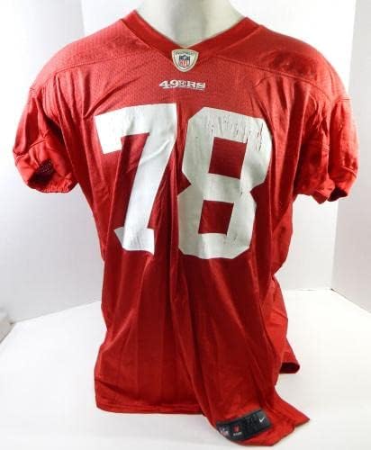 2013 San Francisco 49ers Joe Looney #78 Game usado Red Practice Jersey 3xl 824 - Jerseys de jogo NFL não assinado usados