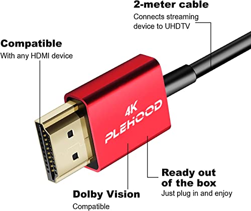 Pleody 4K mini-hdmi para HDMI 1,6ft/0,5m, alta velocidade de 18 Gbps HDMI 2,0, cabo HDMI ultra fino φ3,6 mm, suponha