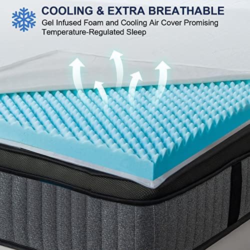 Gel Memory Foam Mattress Topper - Rainha Casta de Crate de Crada de 3 polegadas, Capitão de cama de alta densidade respirável e lavável, suporte de conforto e alívio da pressão