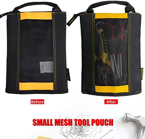 Melotough Zipper Tool Pouch Zipper Bag -Saco de Fastener com janela de malha e ilhós suspensos