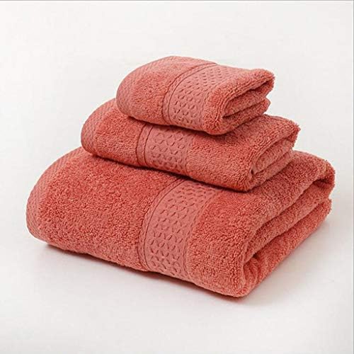Hnbbf 3 peças Conjunto de toalhas de toalha de cor de algodão sólido Toalha de banheiro de mão de mão adulta crianças toalhas de praia portátil