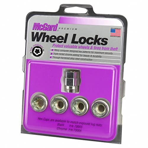 McGard Wheel Lock Nut Set Compatível com Jeep Wrangler JK 2018 | 4 pacote | Sob o assento de tampa/cone do cubo | 1/2-20