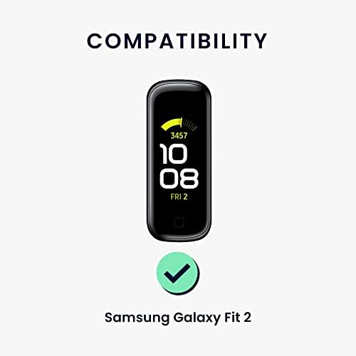 Kwmobile Watch Bands Compatível com Samsung Galaxy Fit 2 - Straps Conjunto de 2 banda de silicone de substituição - Black/Dark Slate