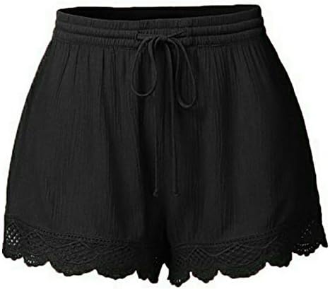 Women Lace Plus Size corda shorts ioga calças de ioga calças de joelho de joelho