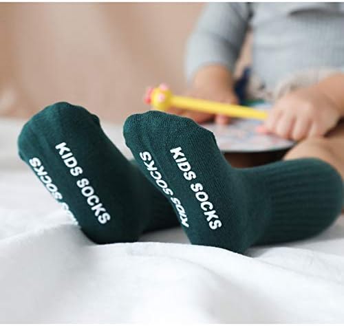Vwu Baby Crew meias com garras unissex Toddler infantil infantil meias de tubo de algodão 0-5 anos