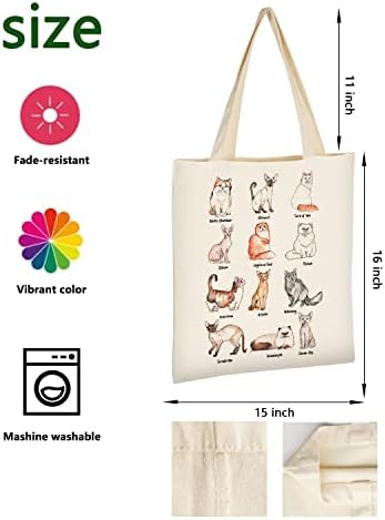 Estética da sacola de lona ausvkai para mulheres, bolsas de algodão de pano reutilizáveis ​​para compras de compras na