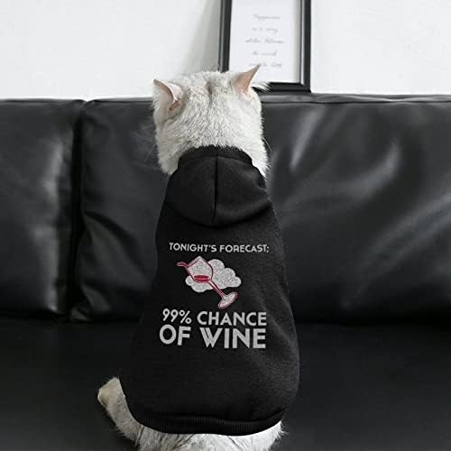 Moletom com capuz de cachorro com copo de vinho com chapéu impressão de cachorro roupas de gato