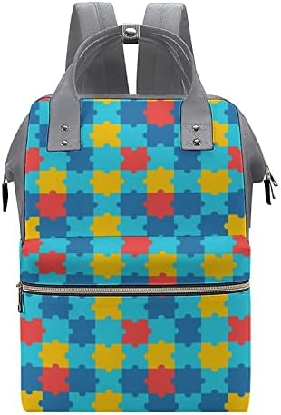 Autism Awarenes Backpack Backpack Modas de Mamãe à prova d'água Backpack de grande capacidade