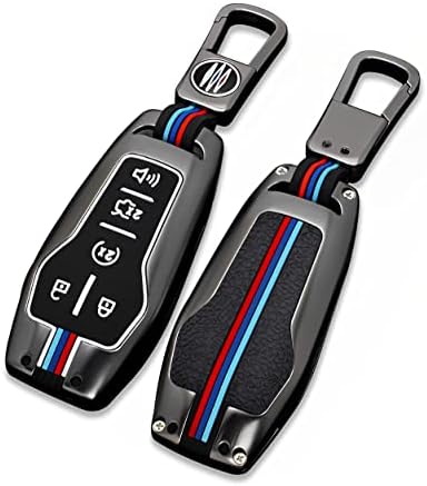 Para o estojo de capa do FOB FOD FORD, Metal Shell Car Smart Key Titcher Keychain Compatível para Mustang Explorer