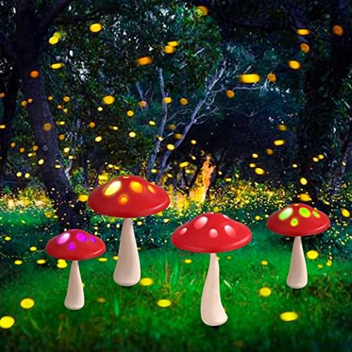 Luzes de cogumelos solares atualizados Luzes de decoração de jardim ao ar livre, 2 tamanhos Luzes de Natal à prova d'água alimentada