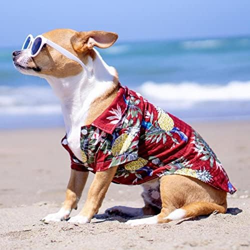 Roupas estampadas de animal de estimação de verão para cães camisa de praia floral jaquetas cachorrinhos de cachorro costure