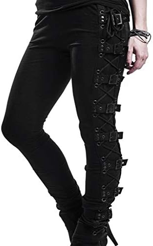calça feminina do iCodod moda moda gótica de cintura alta jeans góticos calças cônicas soltas calças casuais calças