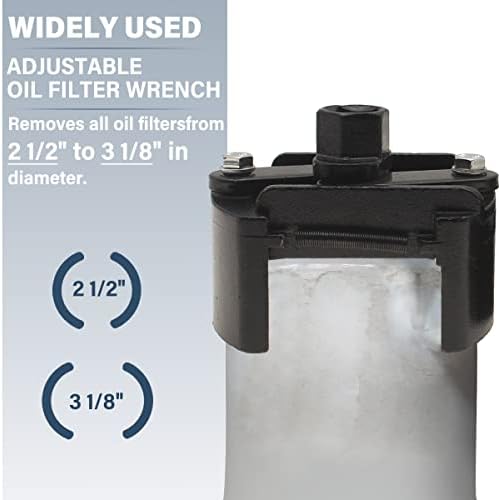 Chave universal do filtro de óleo universal Zzyldo ferramenta de chave de remoção de filtro de óleo ， 2,36-3,15 polegadas Chave de filtro de óleo （60-80mm）