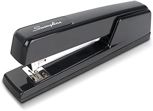 Grampeador da linha de balanço, grampeador de desktop 747, capacidade de 30 folhas, grampeador de metal durável para mesa, preto