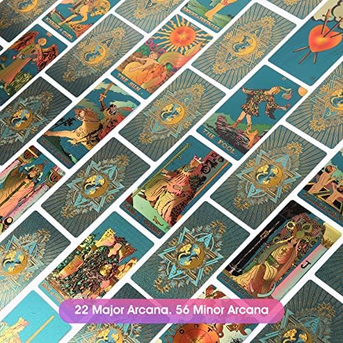 GILDEDAROT Tarô original com guia-books for-Beginners-Holográfico de PVC à prova d'água 78 Classic Tarot Deck Conjunto