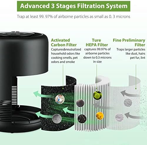 Smilyan 2 pacote BS-01 Filtro HEPA Substituição compatível para purificadores de ar BS-01 Slevoo BS ， 3-em 1 BS01 Substituição