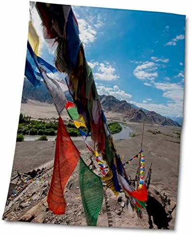 3drose Jammu e Caxemira, Ladakh, bandeiras de oração no Shey Palace - toalhas