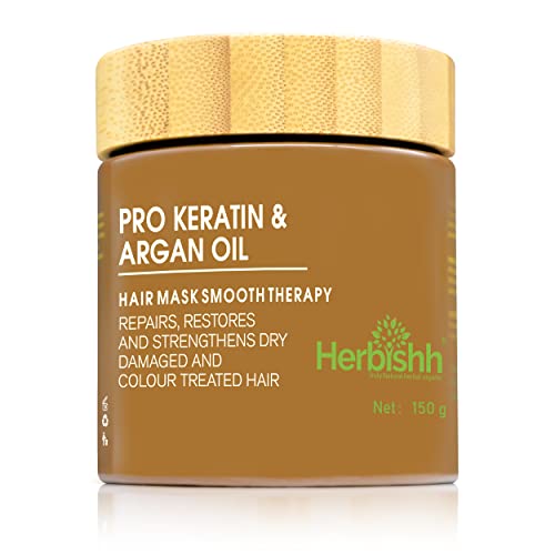 Herbishh Combo de xampu de cor de cabelo preto 500ml + máscara de cabelo argan 150gm