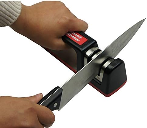 Apontador de facas, sistema de afiação de 2 estágios para facas, preto
