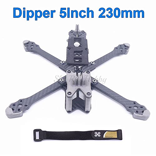 Dipper 5 polegadas 230mm 230 Kit de moldura de fibra de carbono de distância entre eixos com peças de impressão TPU para
