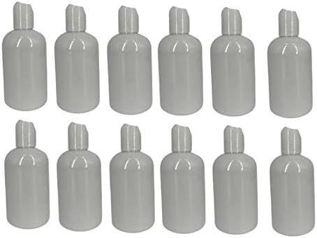 Garrafas de plástico de Boston Branco de 4 oz -12 Pacote de garrafa vazia Recarregável - BPA Free - Óleos essenciais