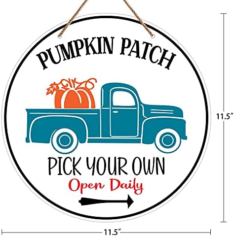 HOHOMARK Pumpkin Patch Decor Sign 11.5 Escolha seu próprio sinal de abóbora Sinal de abóbora na colheita de abóbora Placa de colheita