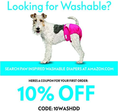 Fraldas de cães descartáveis ​​inspiradas em Paw | Fraldas de cachorro feminino Ultra Protection | Fraldas para cães em calor, micção excitável ou incontinência