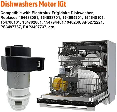 154844301 Peças de substituição do motor da máquina de lavar louça para frigidaire, kit de motor de lavadora de louça