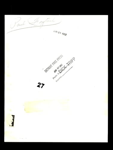 Paul Foytack assinou 1956 8x10 Detroit Tigers Original Wire Photo Autograph