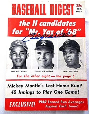 Billy Williams assinou a revista autografada Baseball Digest 1968 Cubs JSA AG71922 - Revistas MLB autografadas