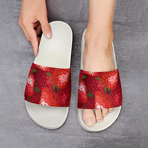 Sandálias de morango doce vermelho não deslizam chinelos de dedo do pé para massagem Banho de spa de chuveiro