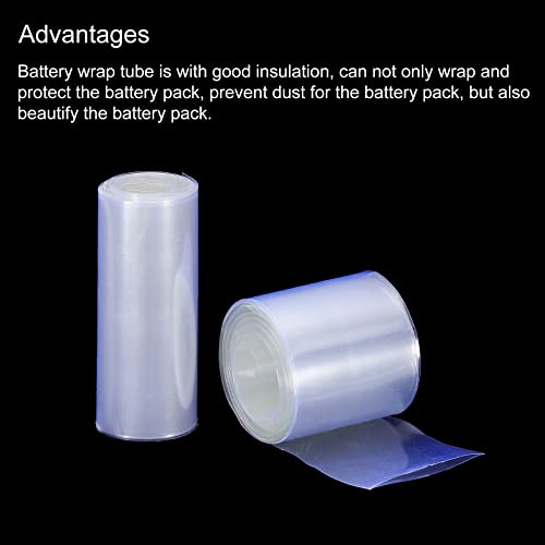 Meccanixity Battery Wrap PVC Tubing de encolhimento de calor 50mm e 85 mm 6,6 pés Clear Bom isolamento para 18650 bateria